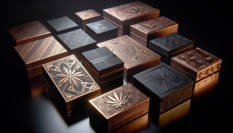 Custom joint boxes with embossing and foil stamping finishes