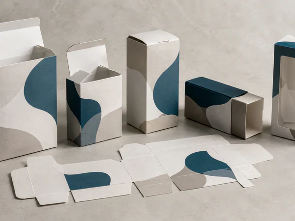 White folding carton packaging with custom print