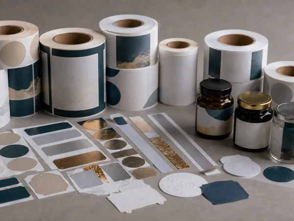 Roll of custom printed packaging labels