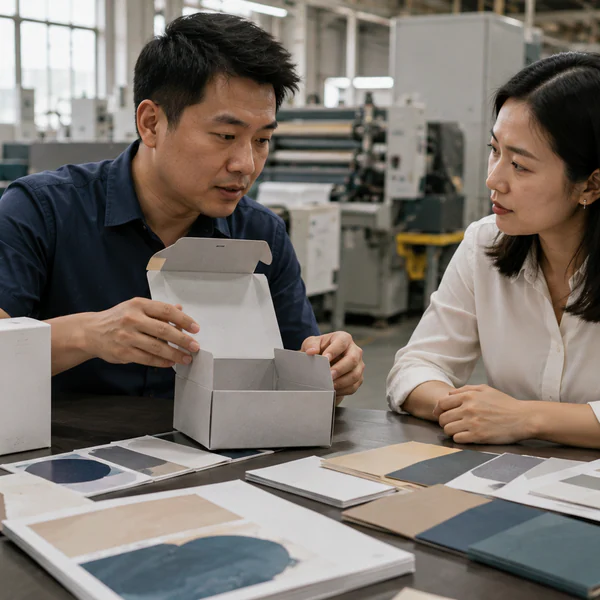 Procurement team reviewing packaging specifications
