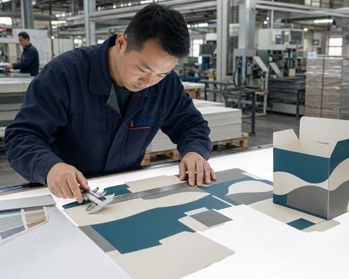 Quality control checking glued edges on final folding cartons