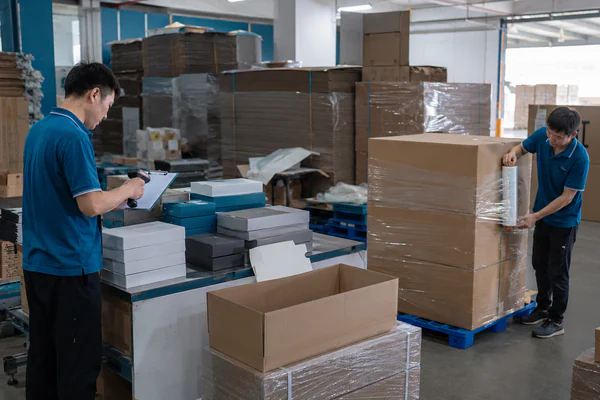 Flat packing inserts into export cartons