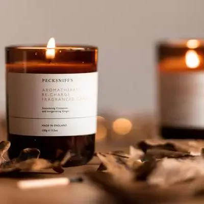 Textured paper labels for candles and home fragrance products