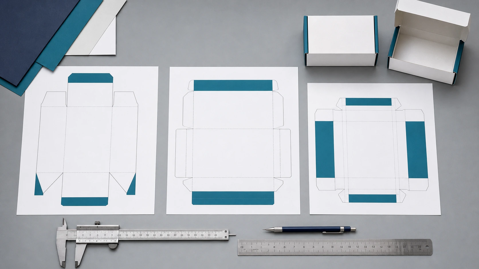 Flat dieline template for folding carton