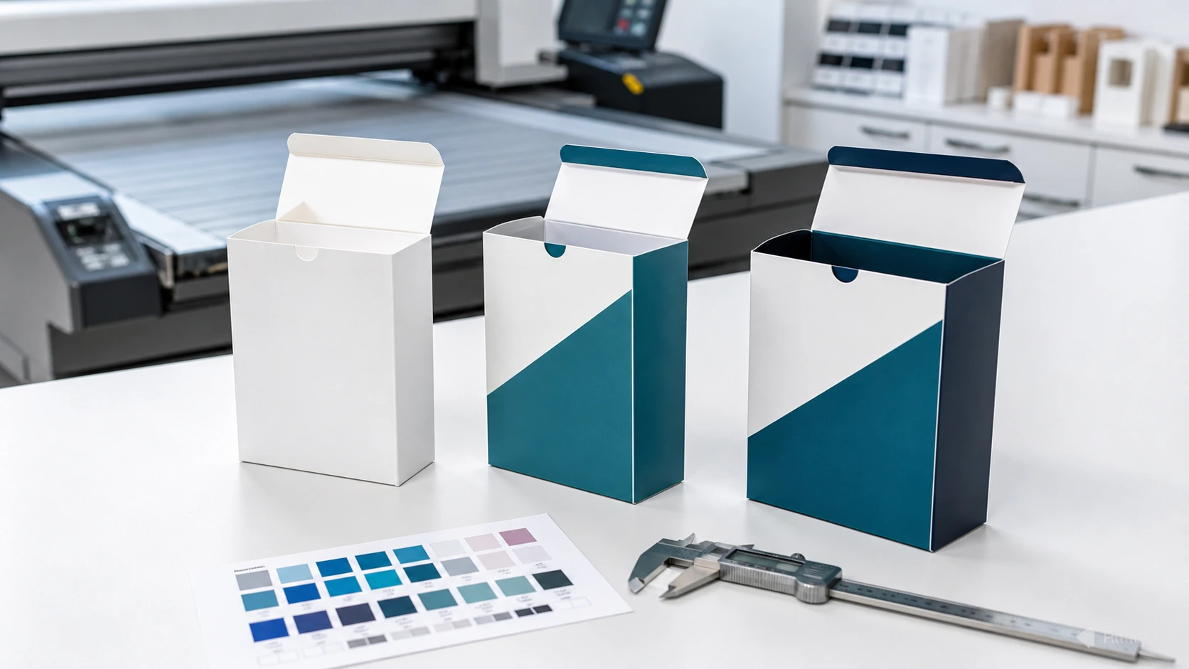 Packaging prototype being inspected