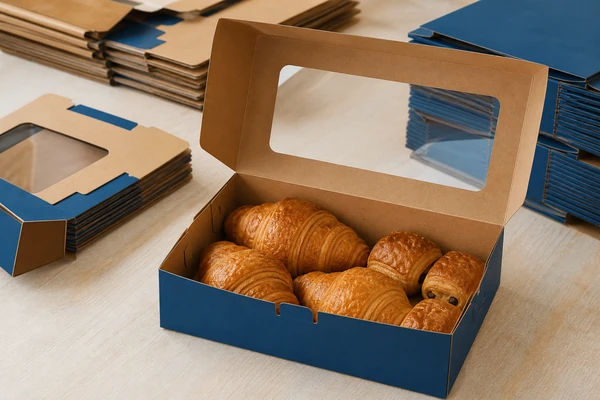 Folding carton designed for bakery retail and takeaway