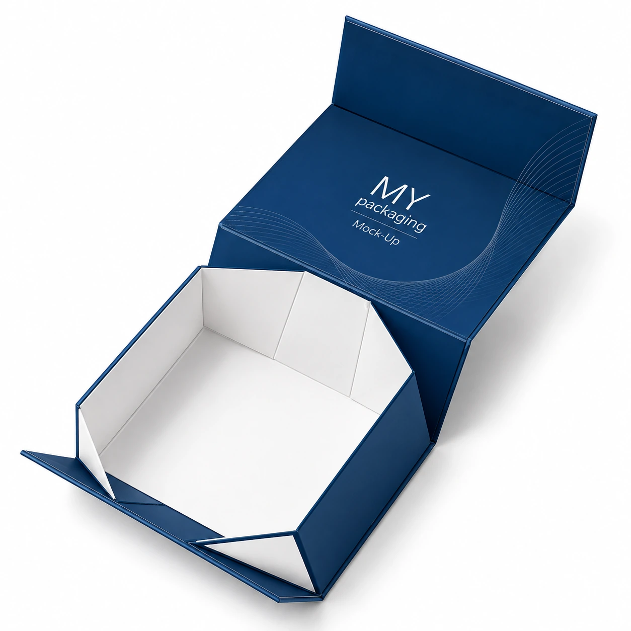 Foldable magnetic box shipping flat