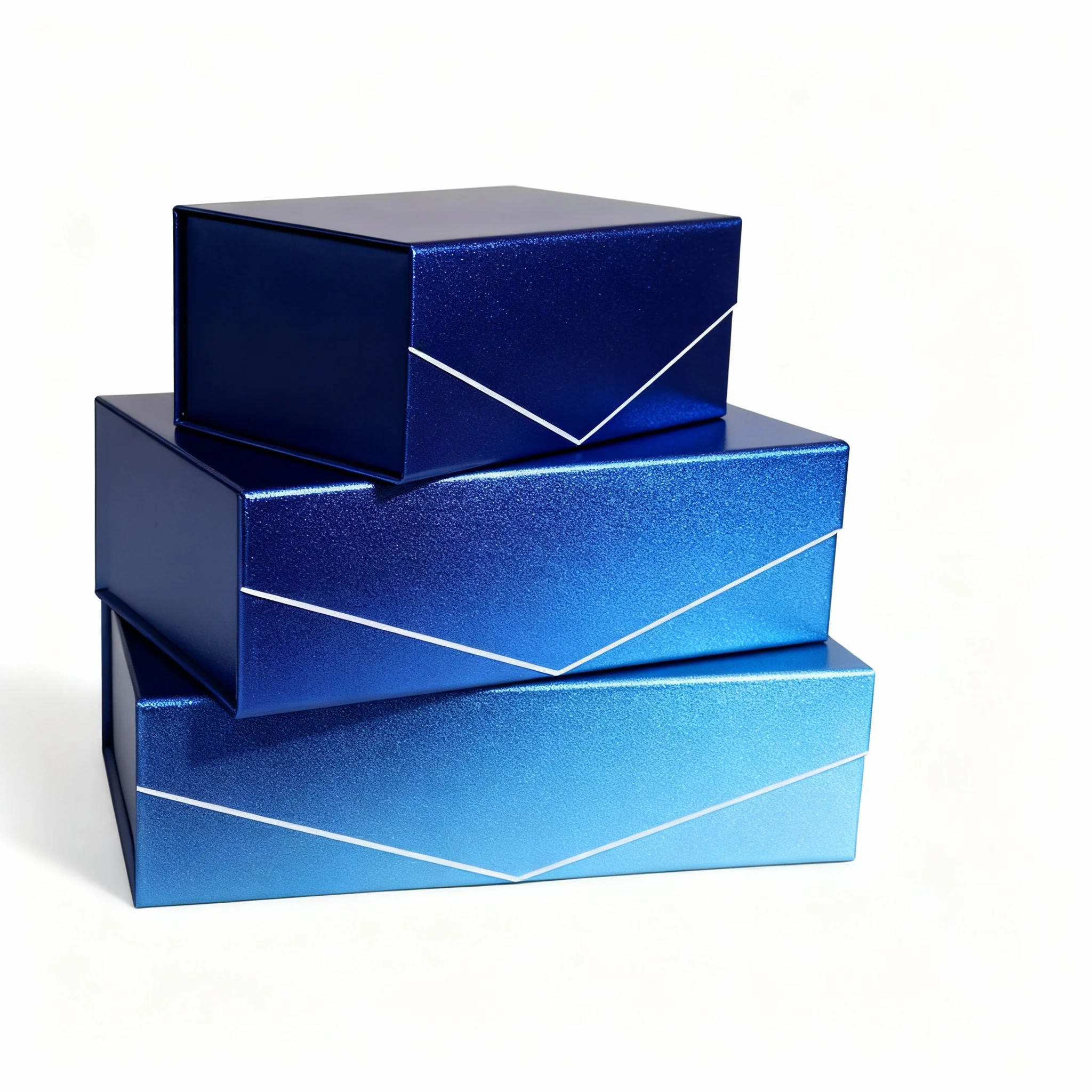 Book-style rigid box opened like a hardcover book