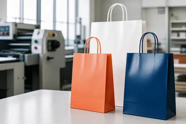 White coated paper bag with sharp printed graphics
