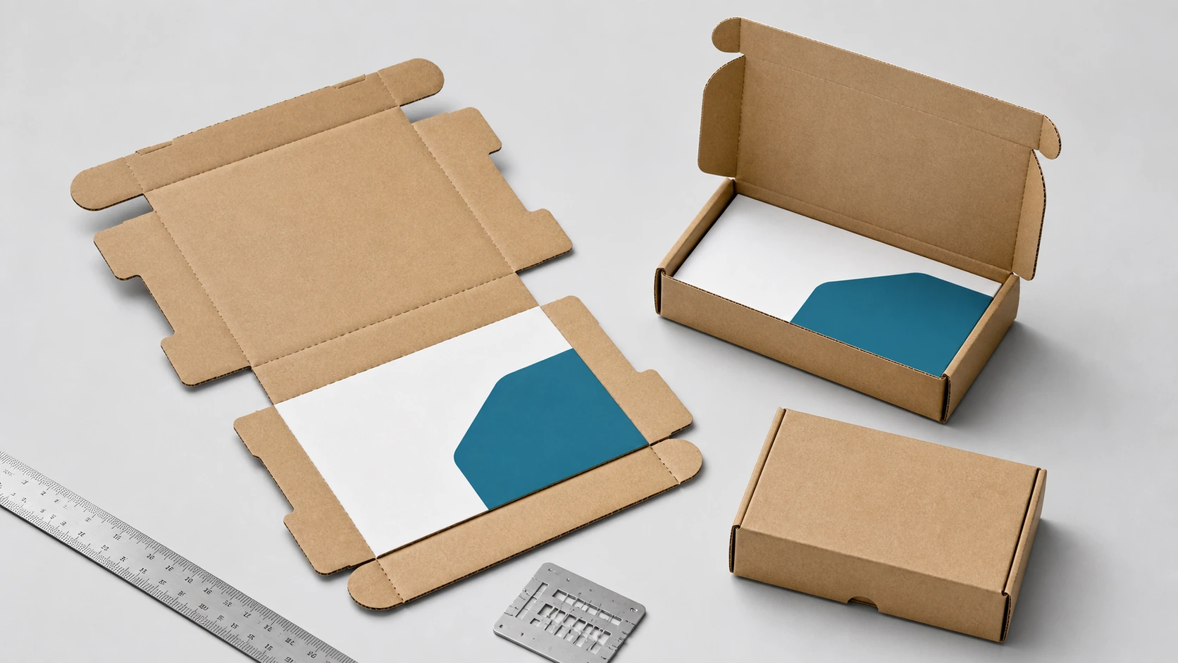 Corrugated mailer box CAD drawing layout