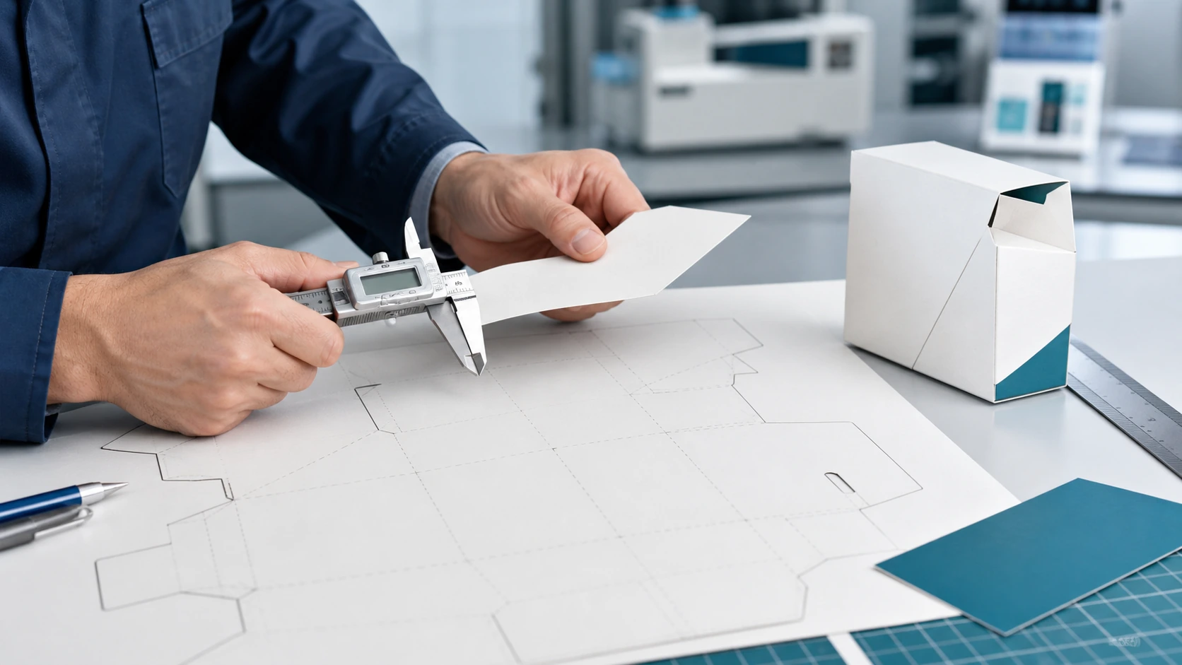 Custom packaging dieline development on factory software