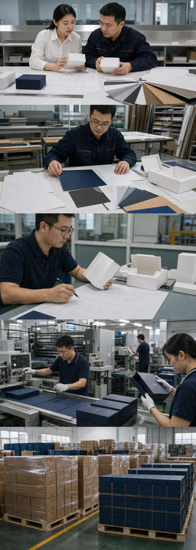 Packaging specialist reviewing dielines
