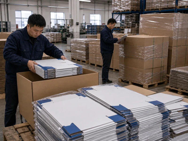 Flat packed folding cartons prepared for export