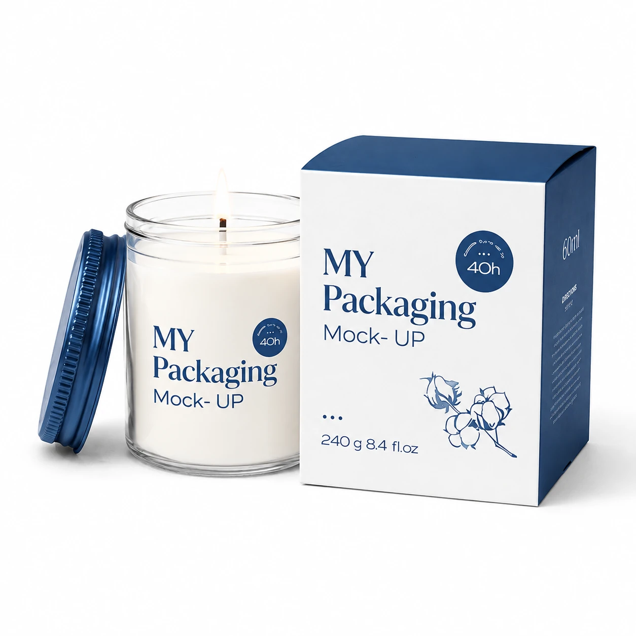 Custom folding carton for retail candle packaging