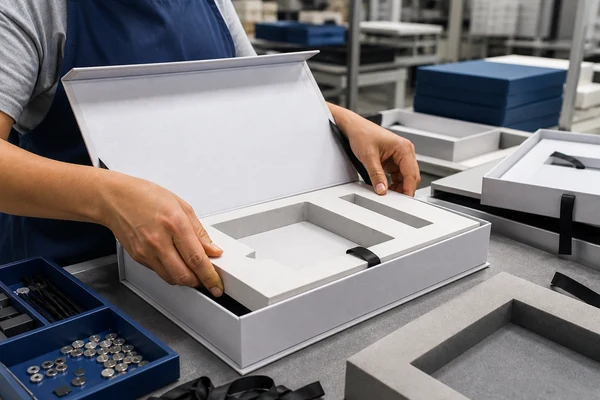 Hand assembly of premium rigid boxes
