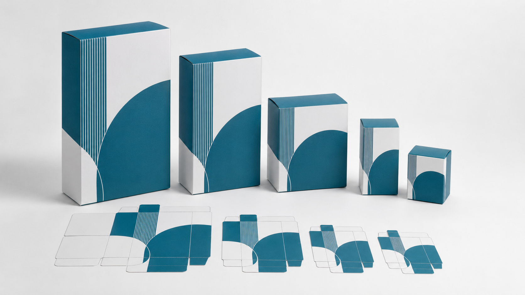Multiple folding cartons showing consistent retail branding