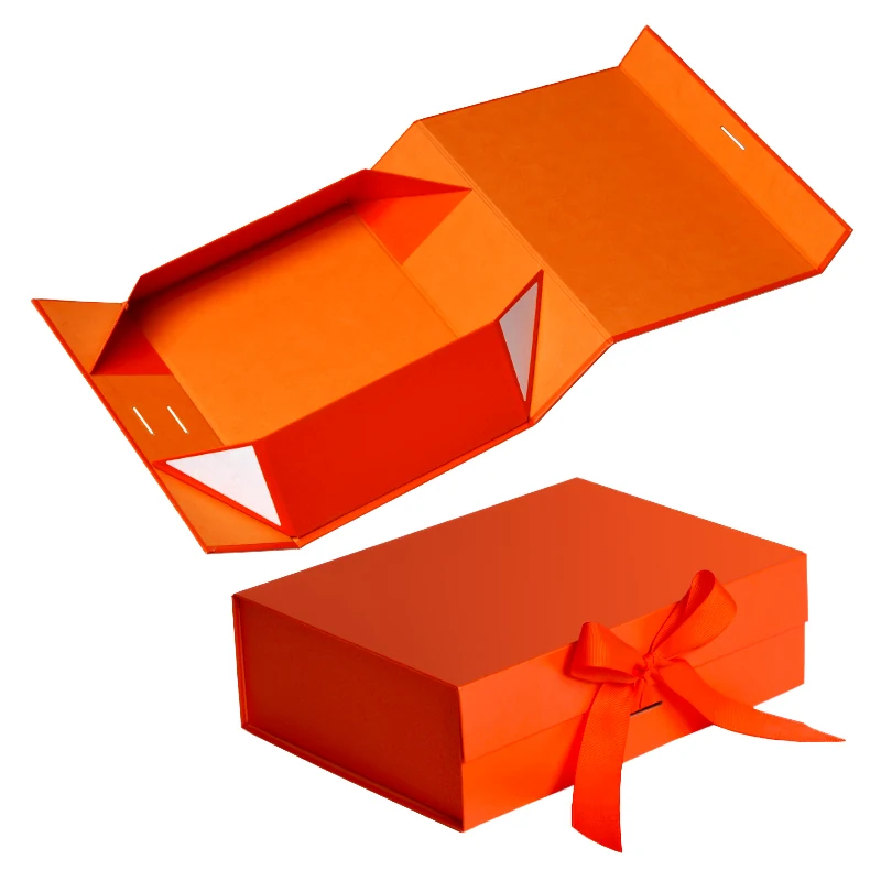 Sliding drawer rigid box with ribbon pull