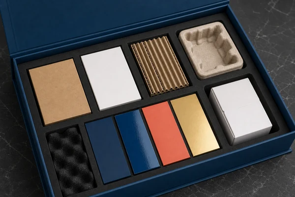 Sample kit with material and print references