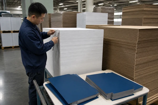 Engineer measuring product for custom insert