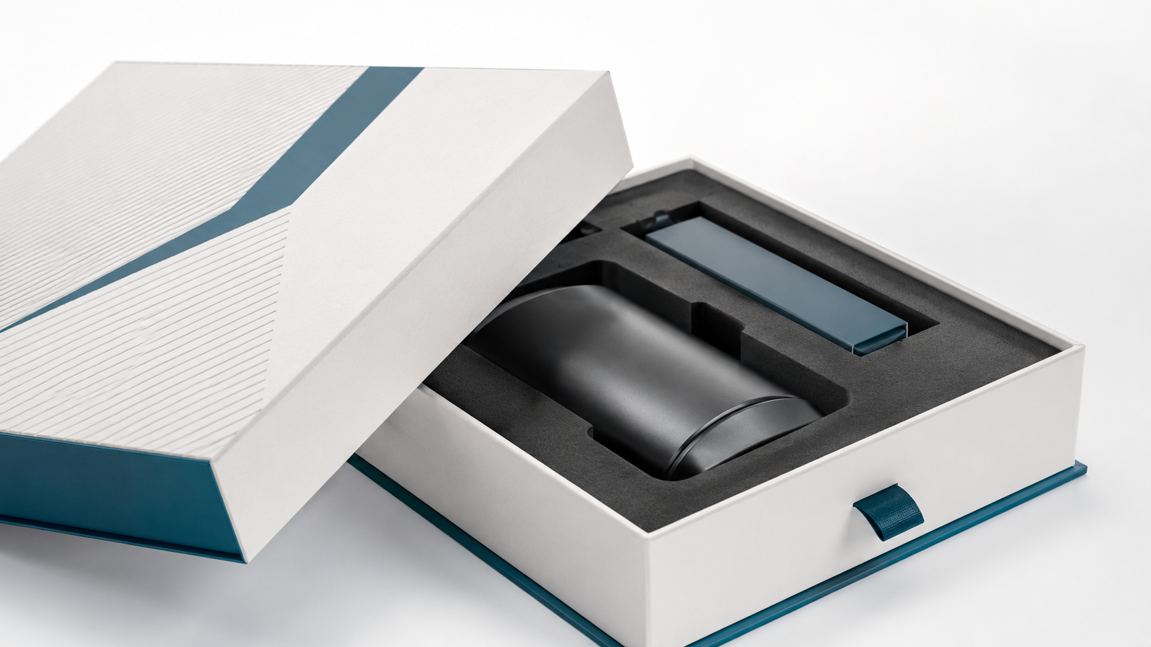 Premium rigid box packaging with custom inserts