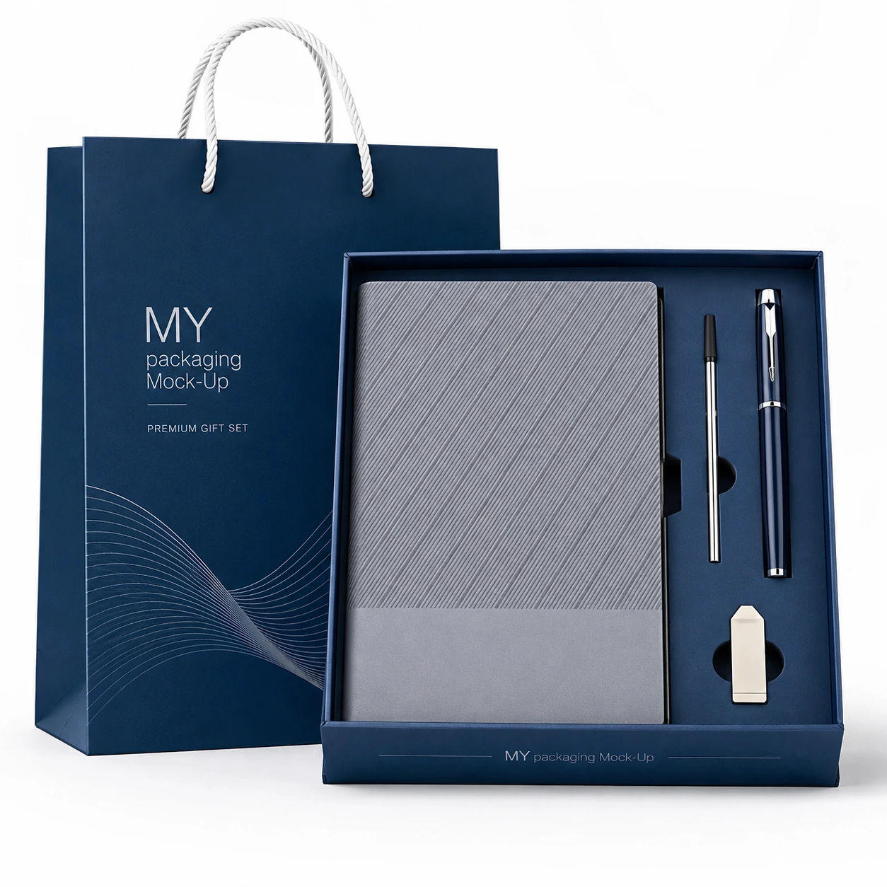 Magnetic gift set box with multiple compartments
