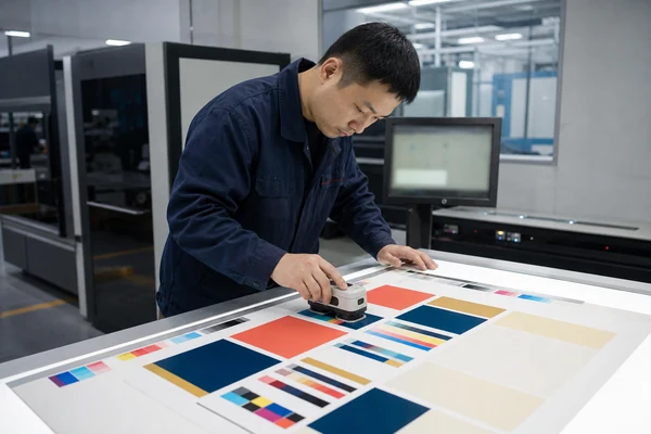 Prepress engineering checking artwork files for print readiness