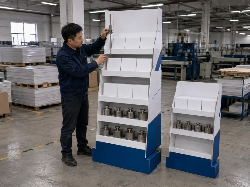 Shelf simulation and load testing for display packaging