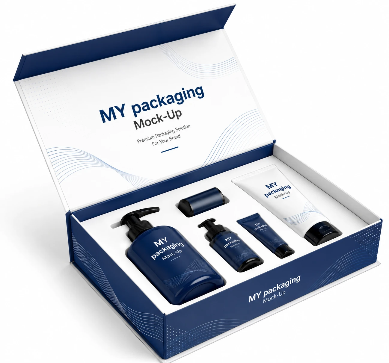 Clean white folding cartons for skincare serums