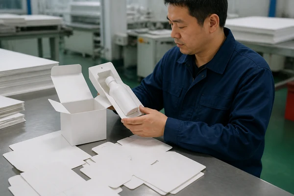 Unprinted structural sample for size and fit