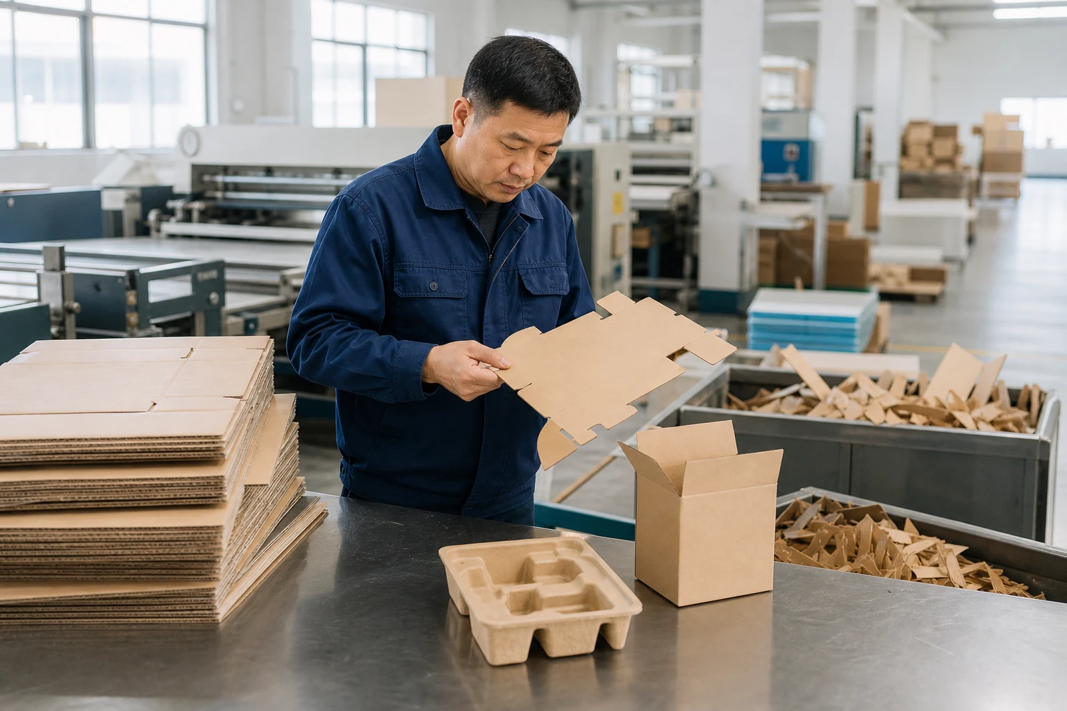 Paper packaging factory production floor