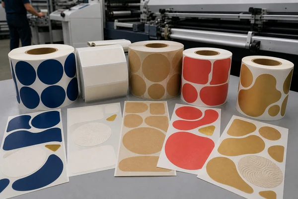 Organized batches of labels printed with variable data and barcodes